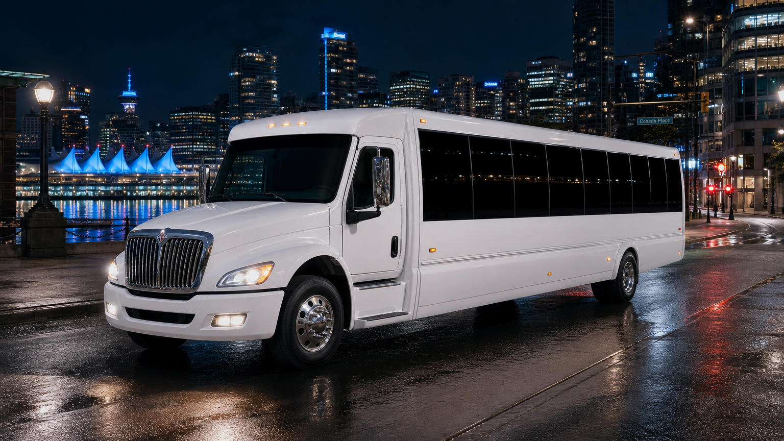 Premium Website Hero Image Using the Provided Party Bus As