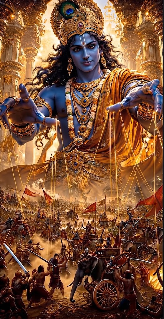 Ultra-realistic, Epic Hindu Mythology Scene Inspired by the Provided