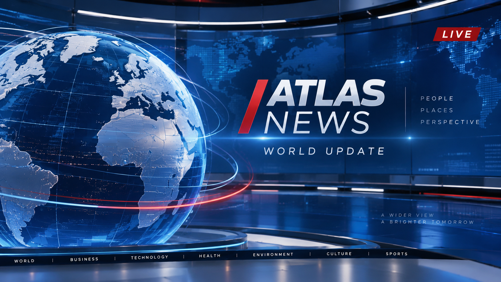 Cinematic Broadcast-news Transition from the Opening World Update